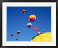 Framed Hot Air Balloons Flying Away in a Group
