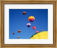 Framed Hot Air Balloons Flying Away in a Group
