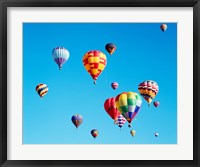 Framed Group of Hot Air Balloons Floating Together in Albuquerque, New Mexico
