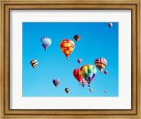 Framed Group of Hot Air Balloons Floating Together in Albuquerque, New Mexico