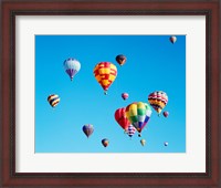 Framed Group of Hot Air Balloons Floating Together in Albuquerque, New Mexico