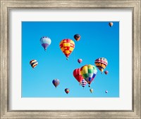 Framed Group of Hot Air Balloons Floating Together in Albuquerque, New Mexico