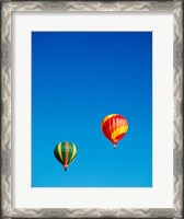 Framed Green and Red Hot Air Balloons Taking Off