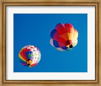 Framed Two Hot Air Balloons Flying Away