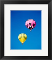 Framed Pink and a Yellow Hot Air Balloon