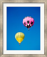 Framed Pink and a Yellow Hot Air Balloon