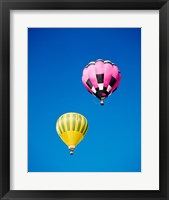 Framed Pink and a Yellow Hot Air Balloon