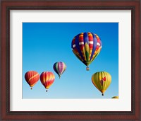 Framed Five Hot Air Balloons Flying Together