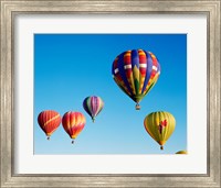 Framed Five Hot Air Balloons Flying Together