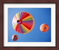 Framed Three Rainbow Colored Hot Air Balloons from Below