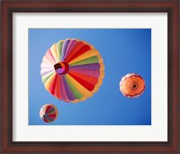 Framed Three Rainbow Colored Hot Air Balloons from Below