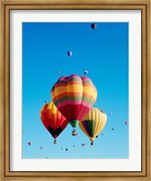 Framed 3 Hot Air Balloons Together with Other Hot Air Balloons in the Background