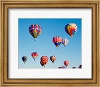 Framed Hot Air Balloons in a Group Floating into the Sky