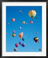 Framed Hot Air Balloons Flying in a Group