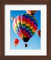 Framed Gorgeous Rainbow Hot Air Balloon