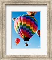 Framed Gorgeous Rainbow Hot Air Balloon