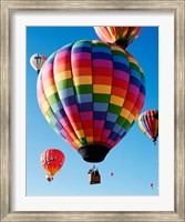 Framed Gorgeous Rainbow Hot Air Balloon