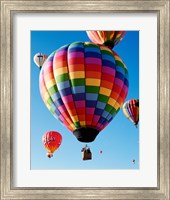 Framed Gorgeous Rainbow Hot Air Balloon