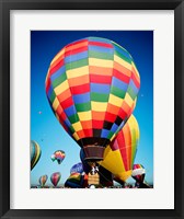 Framed Low angle Closeup Of Hot Air Balloons In The Sky, Albuquerque International Balloon Fiesta, Albuquerque, New Mexico, USA