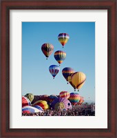 Framed Low Angle View Of Colorful Hot Air Balloons In The Sky , Albuquerque International Balloon Fiesta, Albuquerque, New Mexico, USA