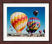 Framed Hot air balloons taking off, Balloon Fiesta, Albuquerque, New Mexico