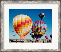 Framed Hot air balloons taking off, Balloon Fiesta, Albuquerque, New Mexico