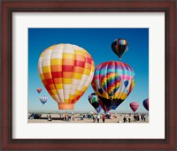 Framed Hot air balloons taking off, Balloon Fiesta, Albuquerque, New Mexico