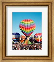 Framed Floating hot air balloons, Albuquerque International Balloon Fiesta, Albuquerque, New Mexico, USA