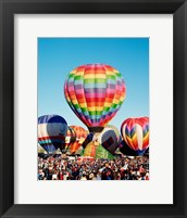 Framed Floating hot air balloons, Albuquerque International Balloon Fiesta, Albuquerque, New Mexico, USA