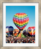 Framed Floating hot air balloons, Albuquerque International Balloon Fiesta, Albuquerque, New Mexico, USA