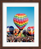 Framed Floating hot air balloons, Albuquerque International Balloon Fiesta, Albuquerque, New Mexico, USA