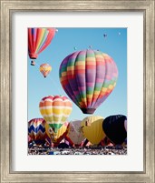 Framed Low angle view of hot air balloons in the sky, Albuquerque International Balloon Fiesta, Albuquerque, New Mexico, USA