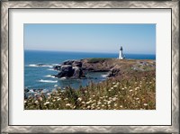 Framed Lighthouse on the coast, Yaquina Head Lighthouse, Oregon, USA