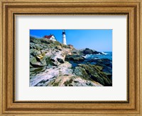 Framed Lighthouse at the coast, Portland Head Lighthouse, Cape Elizabeth, Maine, USA