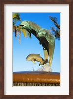 Framed Dolphin Fountain on Stearns Wharf, Santa Barbara Harbor, California, USA Sculpture