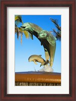 Framed Dolphin Fountain on Stearns Wharf, Santa Barbara Harbor, California, USA Sculpture