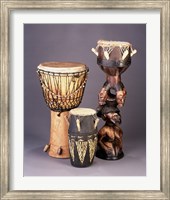 Framed West African Drums