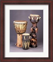 Framed West African Drums