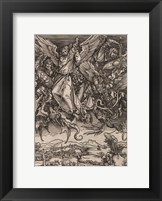 Framed St. Michael Fighting the Dragon by Albrecht Durer, 1498