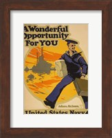 Framed Wonderful Opportunity for You United States Navy