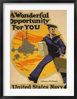 Framed Wonderful Opportunity for You United States Navy