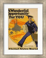 Framed Wonderful Opportunity for You United States Navy
