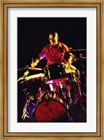 Framed Young man playing the drums