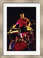 Framed Young man playing the drums