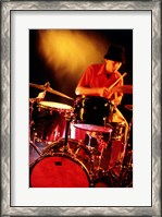 Framed Male drummer playing drums