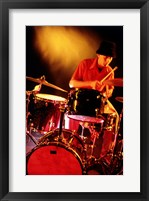 Framed Male drummer playing drums