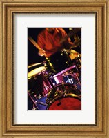 Framed Young Man Playing The Drums Closeup