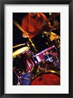 Framed Young Man Playing The Drums Closeup