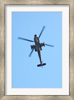 Framed Low angle view of a military helicopter in flight