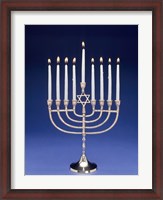 Framed Close-up of a menorah with a Star of David